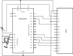 Arduino lcd display wiring the geek pub. Rv 6513 Temperature Display Circuit Schematic Wiring