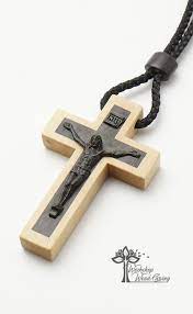 Black Catholic Cross Wood Ebony And Boxwood Mens Cross Necklace Christian Wall Art Wooden Wall Cross Catholic Crucifix Confirmation Mens Cross Necklace Polymer Clay Jewelry Wood Jewellery