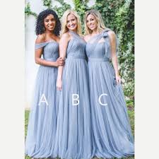 Pretty Long Bridesmaid Dresses Light Blue Bridesmaid Dresses One Shoulder Off The Shoulder Halter Long Bridesmaid Dresses Bw0149 Bridals Wish Online Store Powered By Storenvy