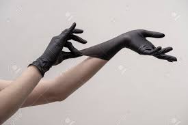 Harajuku punk black spider web gloves gothic fingerless lace mesh mittens . Aesthetic Female Hands In Black Silicone Gloves On A Light Background One Hand Adjusts The Glove On The Other Hand Stock Photo Picture And Royalty Free Image Image 145057419