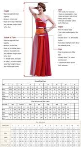 Size Chart Clothing Bridesmaid Dresses Strapless Dress