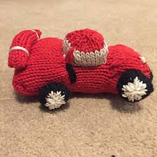 Free pattern for a knitted car and caravan toy set. Ravelry Knitted Sports Car Toy Pattern By Ilana R Marks