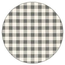 Modern & contemporary round area rugs are available for delivery today. Gray Buffalo Check Round Outdoor Area Rug 7 Ft Kirklands