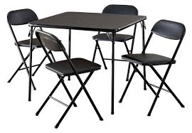 Folding Dining Table Set 4 Foam Padded Chairs Black Card Game Party Home Decor Card Table And Chairs Card Table Set Table And Chair Sets