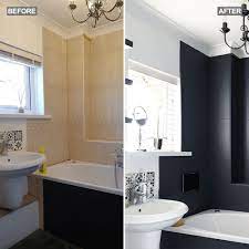 Painting bathroom tile is much cheaper than retiling. Be Inspired By This Incredible Frenchic Paint Bathroom Tiles Makeover Painting Bathroom Tiles Painting Bathroom Bathroom Makeover
