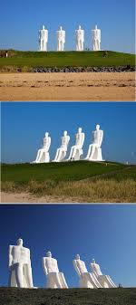 Af den grund bliver skulpturen også ofte omtalt som de fire hvide mænd. Skulpturengruppe Der Mensch Am Meer Mennesket Ved Havet Im Hafen Von Esbjerg An Der Nordsee Danemark Sudjutland Visit Denmark Scandinavia Travel Aarhus