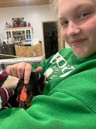 My boy waiting for the scrambled eggs to cool down.