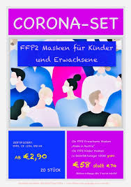 Ffp2 maske mit nasenbügel aus draht für optimale anpassung, elastische ohrschlaufen. Corona Set Ffp2 Masken Fur Kinder Und Erwachsene Aeskulap Apotheke Vitalzentrum 1030 Wien
