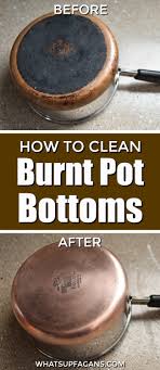 I had high hopes for this method because it worked wonders when i tested it on cleaning burnt food off pans, but it fell short. How To Clean The Bottom Of Burned Pot The Easy Way