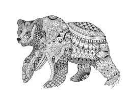 Supercoloring.com is a super fun for all ages: Hand Drawn Zentangle Bear Bear Art Animal Line Drawings Animal Zentangle