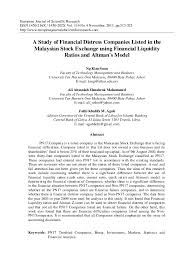 Malaysiastock.biz provides a summary view of all the listed companes in klse. Pdf A Study Of Financial Distress Companies Listed In The Malaysian Stock Exchange Using Financial Liquidity Ratios And Altman S Model Ng Kim Soon Academia Edu