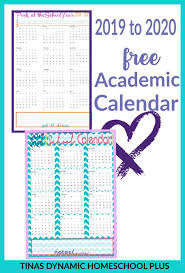Free 2019 2020 Academic Calendars Homeschool Planner Homeschool Planner Academic Calendar Homeschool Calendar