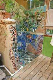 Wonderful Outdoor Shower Bad Mosaik Mosaikwand Badezimmer Mosaik