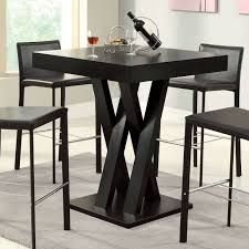 Modern 40 Inch High Square Dining Table In Dark Cappuccino Finish Bar Height Dining Table High Top Tables High Dining Table