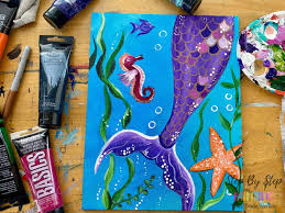 Mermaid rocks are easy to create, and you don't need many supplies. Mermaid Tail Painting Step By Step Acrylic Tutorial For Beginners