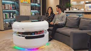 Coosno Smart Coffee Table With Bluetooth Speakers Google Assistant Built In Fridge Coffee Table With Fridge Living Room Table Living Room Side Table