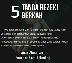 Tanda Rezeki Berkah Motivasi Kutipan Agama Kutipan