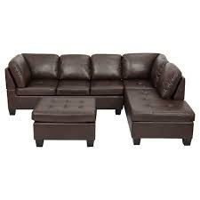 Walmart.com has been visited by 1m+ users in the past month 3pc Canterbury Faux Leather Sectional Sofa Set Brown Christopher Knight Home Target