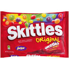 calories in a fun size bag of skittles