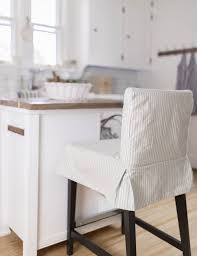 How To Sew A Parsons Chair Slipcover For The Ikea Henriksdal Bar Stool Slipcovers For Chairs Dining Room Chair Slipcovers Parsons Chair Slipcovers