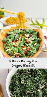 5 Minute Creamy Kale Is A Simple Side Dish Perfect For Any Dinner Vegan Keto Friendly Whole30 Low Carb Alle In 2020 Side Dishes Easy Kale Recipes How To Cook Kale