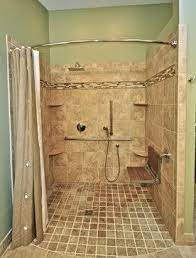Accessible residential bathrooms are bathrooms designed for wheelchair users in residential spaces that provide enough clear floor space for a wheelchair to turn. Handicapped Accessible Shower Handicap Bathroom Accessible Bathroom Design Showers Without Doors
