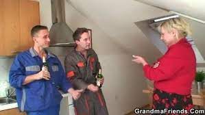 Two friends bang very old granny. Two Repairmen Fuck Busty Grandma From Both Ends Hd Videos Granma Older Mobileporn