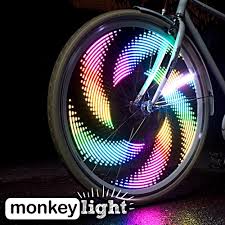Amazon Com Monkey Light M232 200 Lumen Bike Wheel Light 32 Full Color Led Waterproof Bike Headlight Taillight Bike Wheel Bike Lights Bicycle Lights
