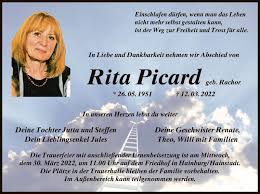 Traueranzeigen von Rita Picard