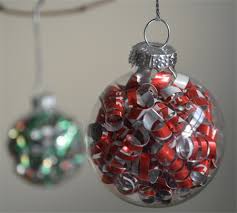 Shop christmas baubles in australia and enjoy fast and affordable shipping. Glass Christmas Bauble Filled With Coke Can Curls Sweet Peas And Poppies Handmade Crafts Madeit Glass Christmas Baubles Soda Can Crafts Coke Bottle Crafts