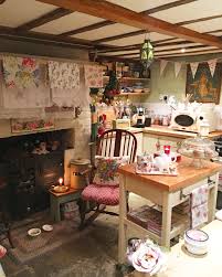 Chair With Checks And Roses Rustic Kitchen English Cottage Kitchens Cheap Kitchen Tables