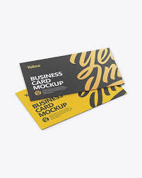 Two Textured Business Cards Mockup Half Side View In Stationery Mockups On Yellow Images Object Mockups In 2020 Business Card Mock Up Psd Mockup Template Free Psd Mockups Templates