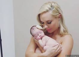 The couple reportedly acted quickly to scrub the photos from the internet before they hastily posed for their own family photo with their new baby. Coco Austin Gets Topless In Daughter S First Photoshoot Reveals Amazing Post Baby Body