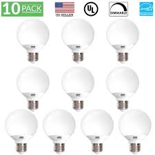 Sunco Lighting 10 Pack G25 Globe Led Light Bulb 6 Watt 40w Equivalent 4000k Kelvin Cool White 450 Lumens Dimmable Omnidirectional Vanity Mirror Light Energy Efficient Ul Energy Star Listed