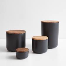 Stoneware Black Containers Unison