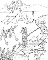 Late Summer Camping Hand Drawn Alaska Native Coloring Page Download And Print Your Own Coloring Pages How To Draw Hands Native Artwork