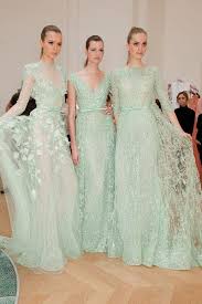 The Inspiration Elie Saab Spring 2012 Backstage Green Wedding Dresses Mint Green Wedding Dress Beautiful Dresses