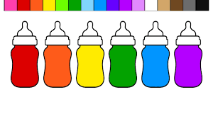 Coloring pages of a baby bottle. Learn Colors For Kids And Color Rainbow Baby Bottle Coloring Pages 4k Youtube