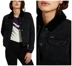 Restez au chaud de l'automne jusqu'au printemps ! Neu Wrangler Woman Denim Sherpa Jeansjacke Fully Lined Black Jacket Xs S M L Ebay
