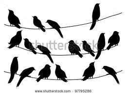 Birds Sitting On A Wire Painting Bathroom Wall Birds Sitting On A Wire Wall Google Search Bird Stencil Bird Silhouette Animal Stencil