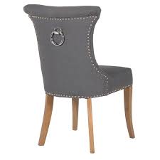 Dark Grey Studded Dining Chair With Ring Back Dining Chairs Gold Dining Chairs Fabric Dining Chairs