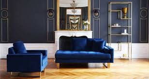 كنب مخمل بلون أزرق لغرفة جلوس كلاسيكية Interior Design Living Room Modern Trending Decor Velvet Furniture