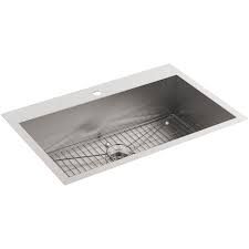 Explore kohler's collection of kitchen sinks & mixers at tap warehouse for great prices, lengthy warranties and speedy delivery to your door. Kohler Vault Drop In Undermount Stainless Steel 33 In 1 Hole Single Bowl Kitchen Sink The Home Depot Canada
