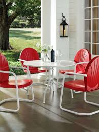 Griffith Metal Five Piece Outdoor Dining Set Gardener S Supply In 2020 Retro Patio Furniture Patio Furniture Deals Outdoor Dining Set