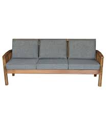 This outdoor patio seating group is crafted with acacia wood, which is creating a naturally fine texture and an charming aesthetic. 5 Seater Solid Wood Sofa Set With Linen Cushion 3 1 1 Buy 5 Seater Solid Wood Sofa Set With Linen Cushion 3 1 1 Online At Best Prices In India On Snapdeal