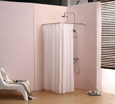 L Bathroom Curtain Cloth Hanging Rod Corner Shower Curtain Rod Right Angle Adjustable Length Fitted Wate Corner Shower Shower Curtain Rods Cool Shower Curtains