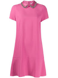Redvalentino Embellished Peter Pan Collar Dress Farfetch Peter Pan Collar Dress Collar Dress Peter Pan Dress