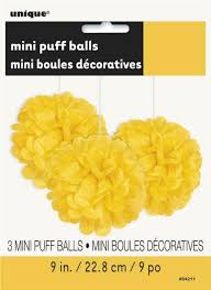 The final pompoms seem to. Unique Party 64211 23cm Small Yellow Tissue Paper Pom Poms Pack Of 3 For Sale Online Ebay