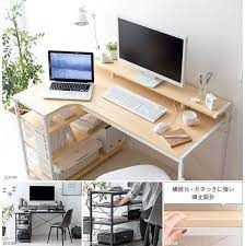 楽天市場 パソコンデスク l字型 コーナー おしゃれ デスク 机 コーナーデスク テレワーク 在宅勤務 ゲーミングデスク 学習机 勉強机 大人 書斎机 収納 ワークデスク ラック付き 北欧 作業机 シンプル ディスプレイ棚付き l字デスク 120cm幅 merrily メラリー デスク
