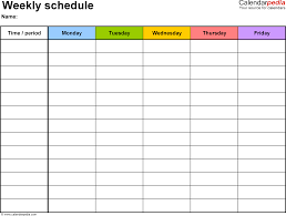 We choose to upload a picture of this calendar because we think the image is the most good in my opinion. Weekly Schedule Template For Word Version 1 Landscape 1 Page Monday To Friday Homeschool Schedule Template School Schedule Printable Class Schedule Template